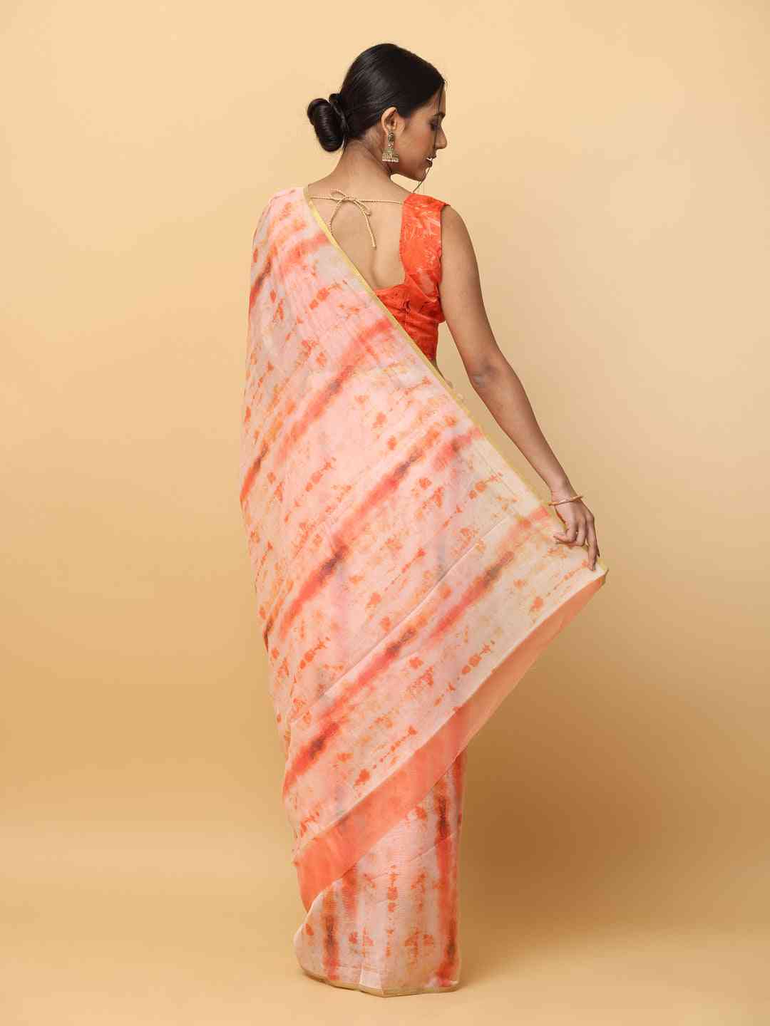  Batik Print Chanderi Silk Designer Saree