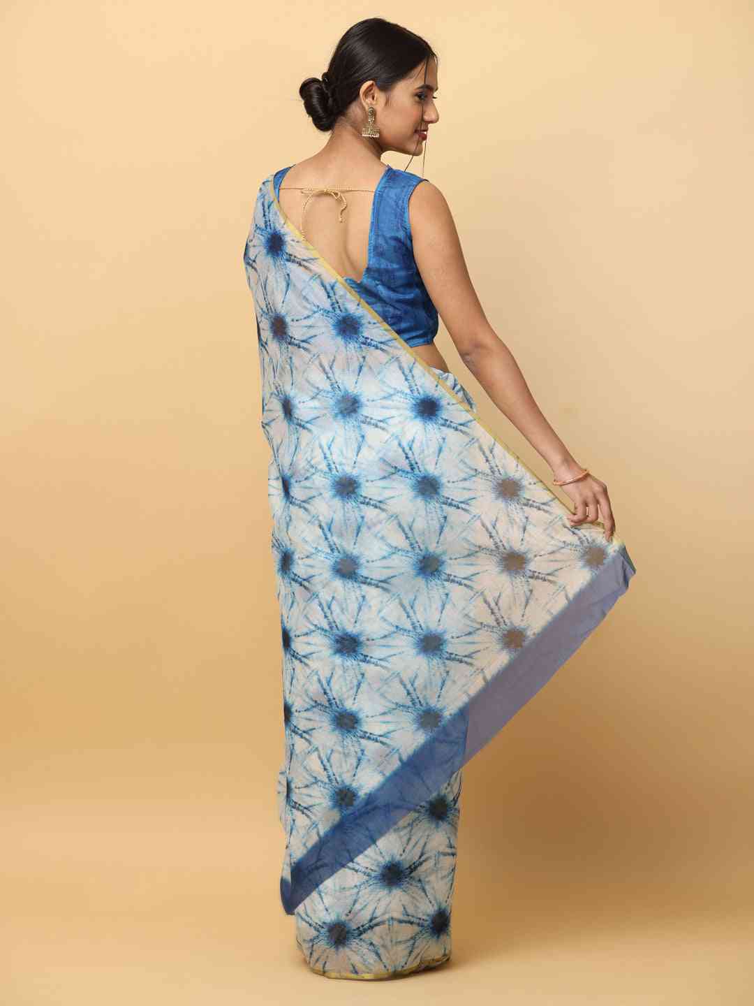 Batik Print Chanderi Silk Designer Saree