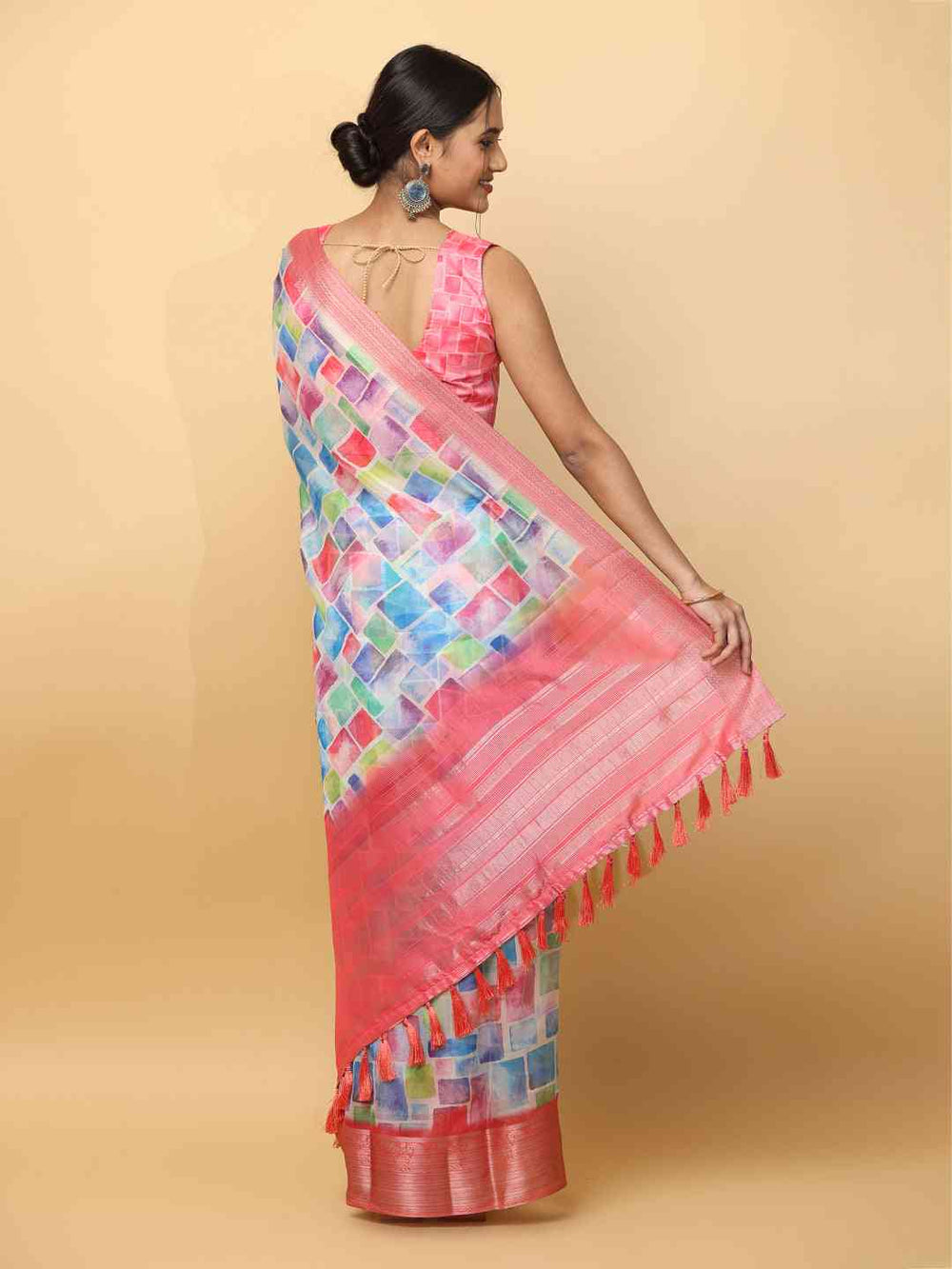  Soft Orgenza With Digital Print Party Wear Saree