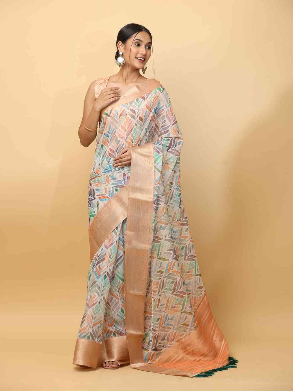  Soft Orgenza With Digital Print Party Wear Saree