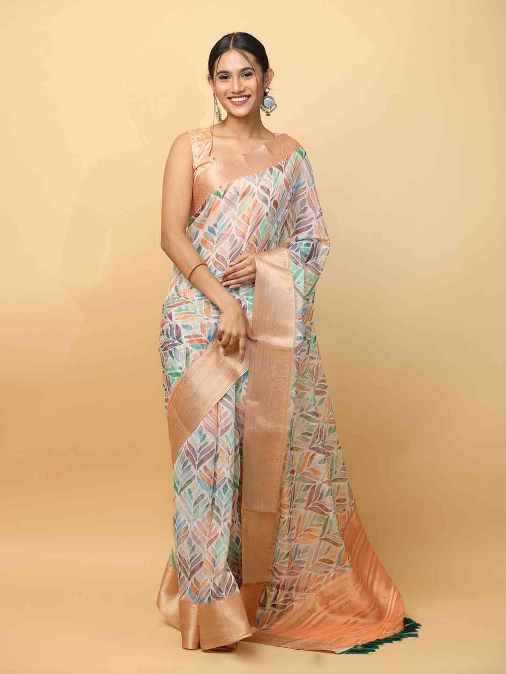  Soft Orgenza With Digital Print Party Wear Saree