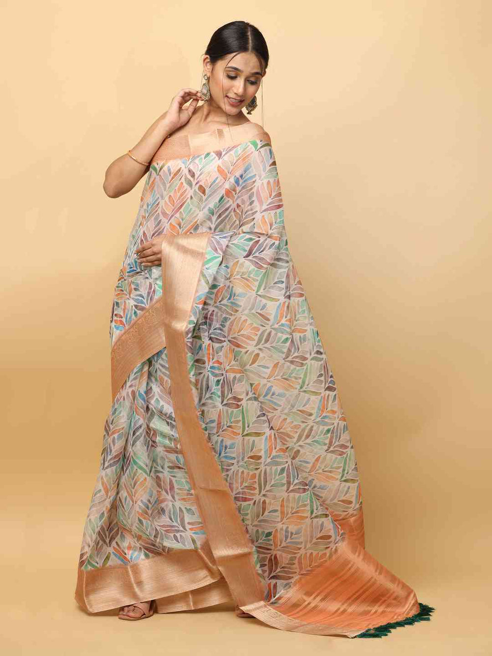  Soft Orgenza With Digital Print Party Wear Saree