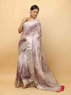Pure Chiffon Dual Tone Designer Saree 
