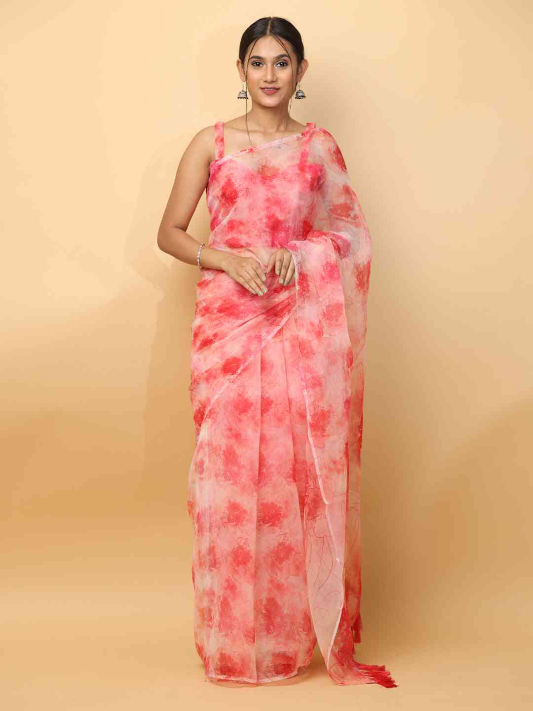 Soft Gadhwal Patti Woven Flower Pichwai Print Banarasi Saree