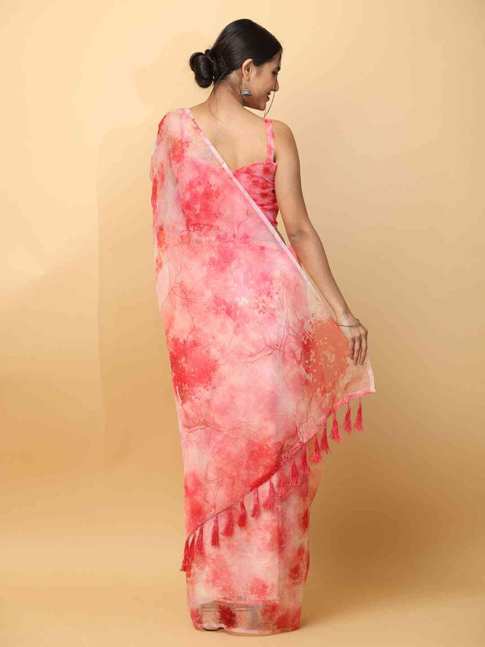 Soft Gadhwal Patti Woven Flower Pichwai Print Banarasi Saree