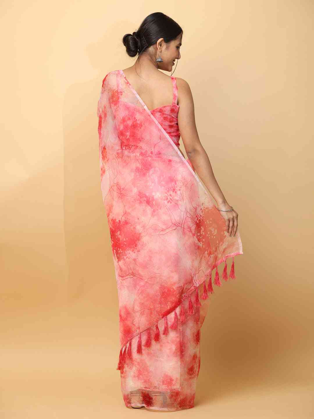 Soft Gadhwal Patti Woven Flower Pichwai Print Banarasi Saree