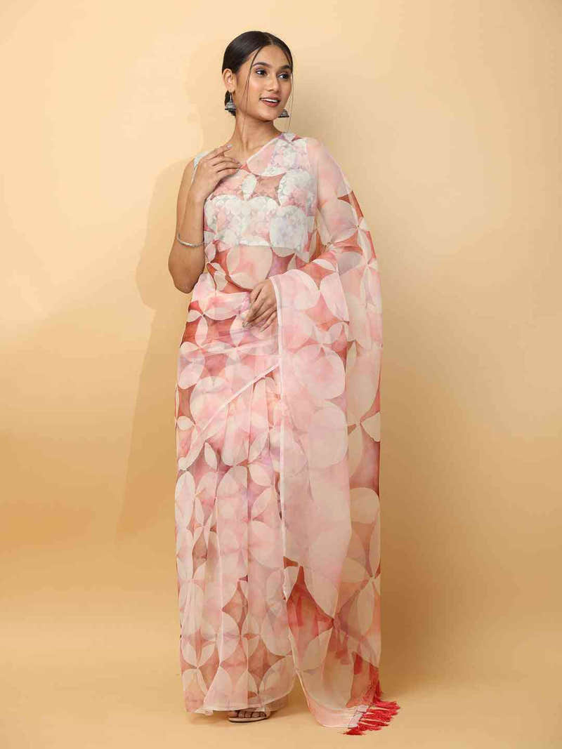 Soft Organza Digital Print Party Wear Saree