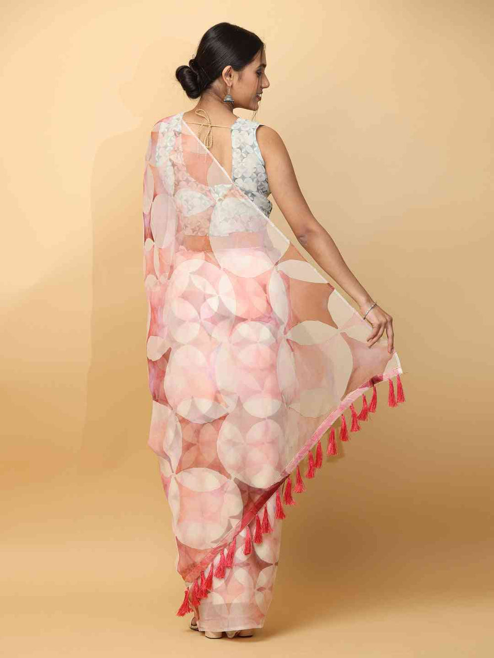 Soft Orgenza Ethnic Motif Digital Print Party Saree