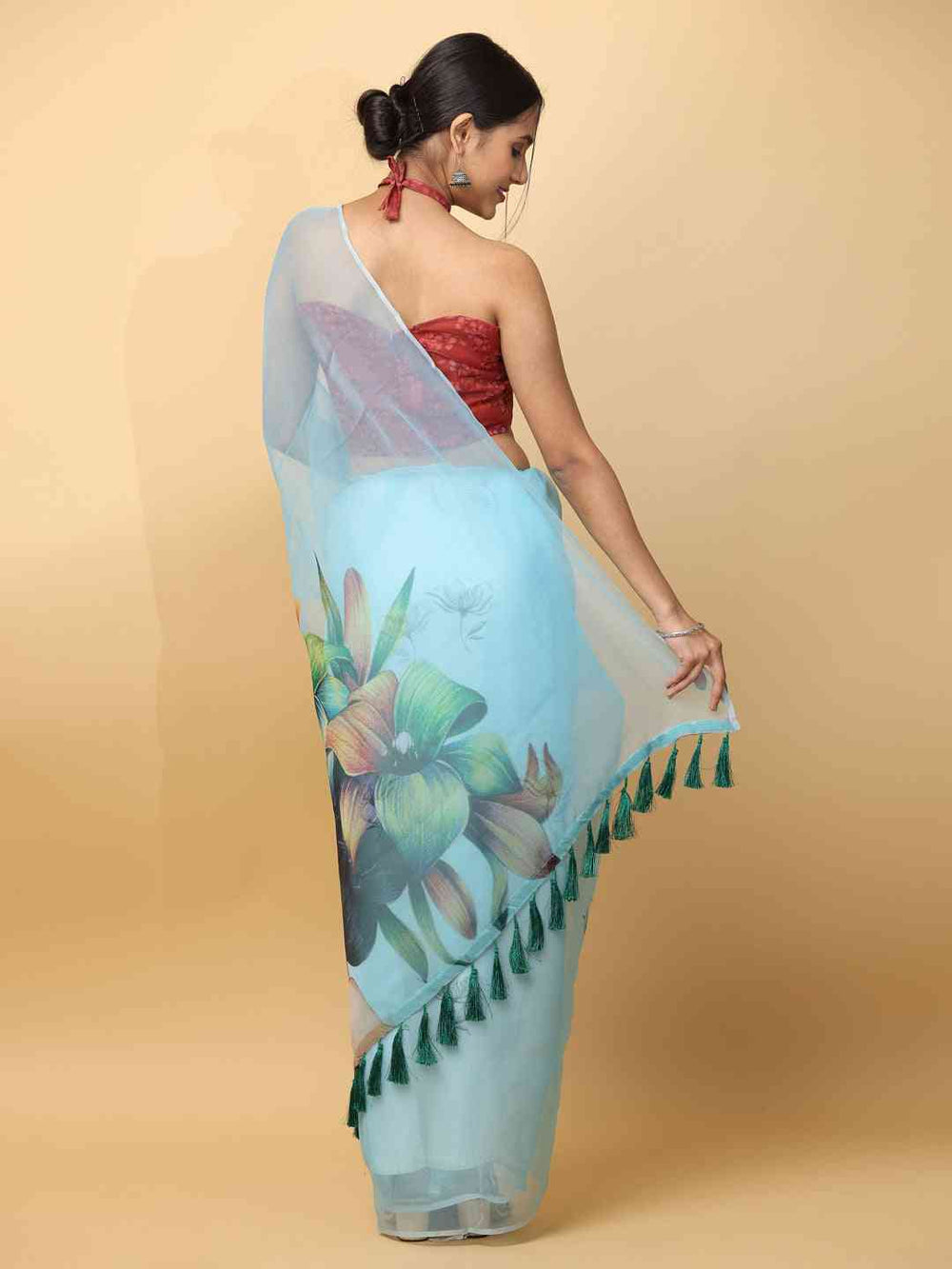 Soft Orgenza Digital Print Party Wear Saree