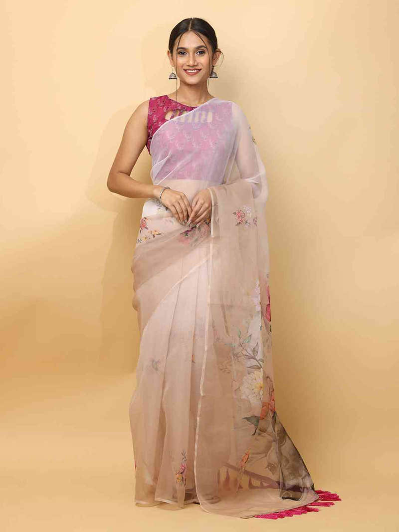 Soft Organza Digital Print Party Wear Saree