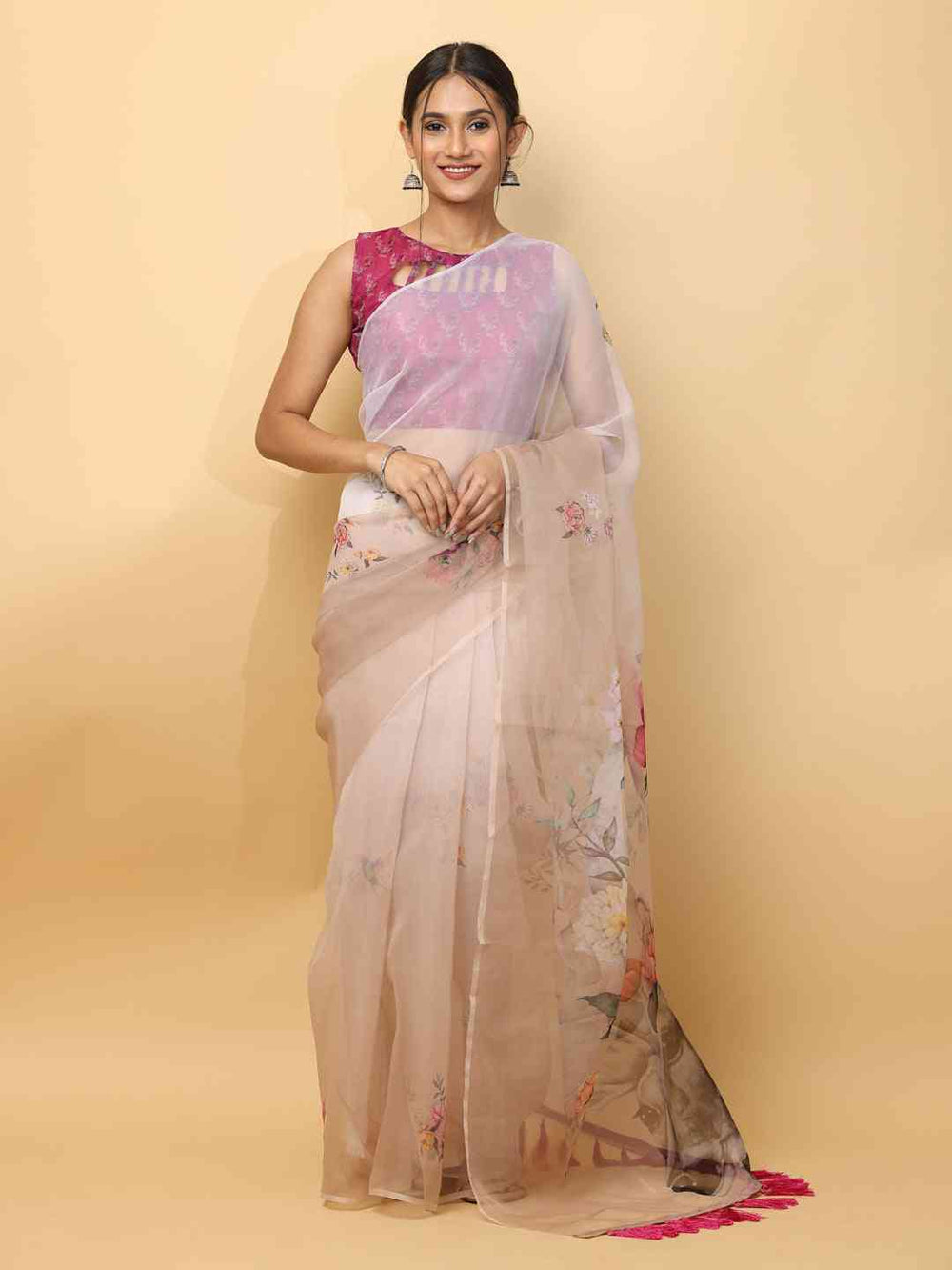 Soft Orgenza Digital Print Party Wear Saree