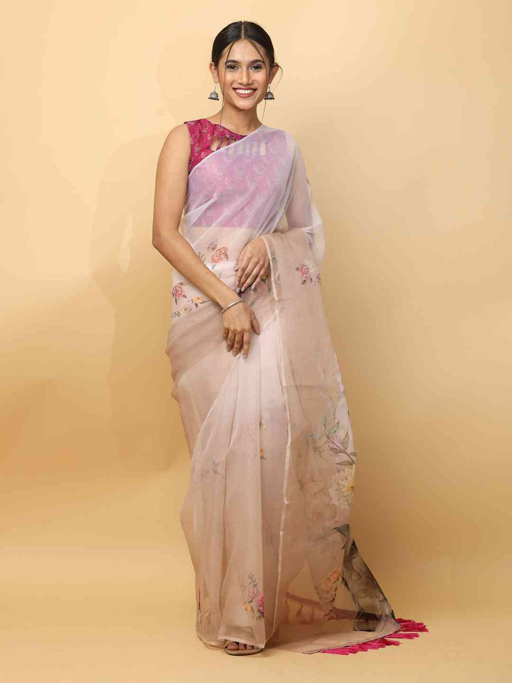 Soft Orgenza Digital Print Party Wear Saree