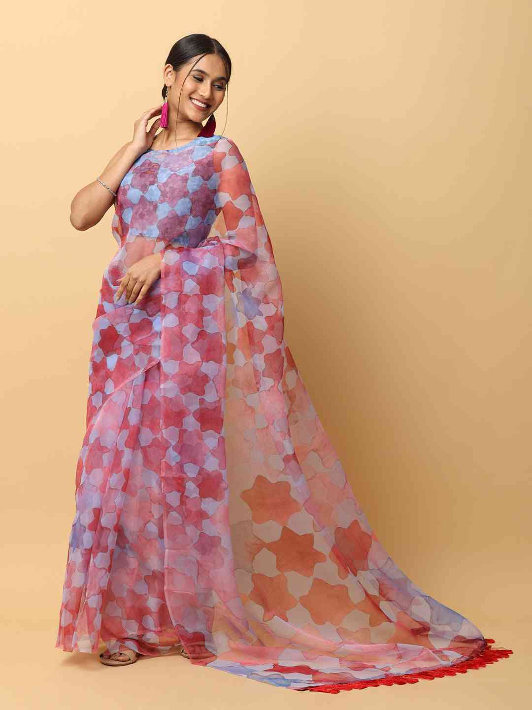 Soft Orgenza Digital Print Party Wear Saree 