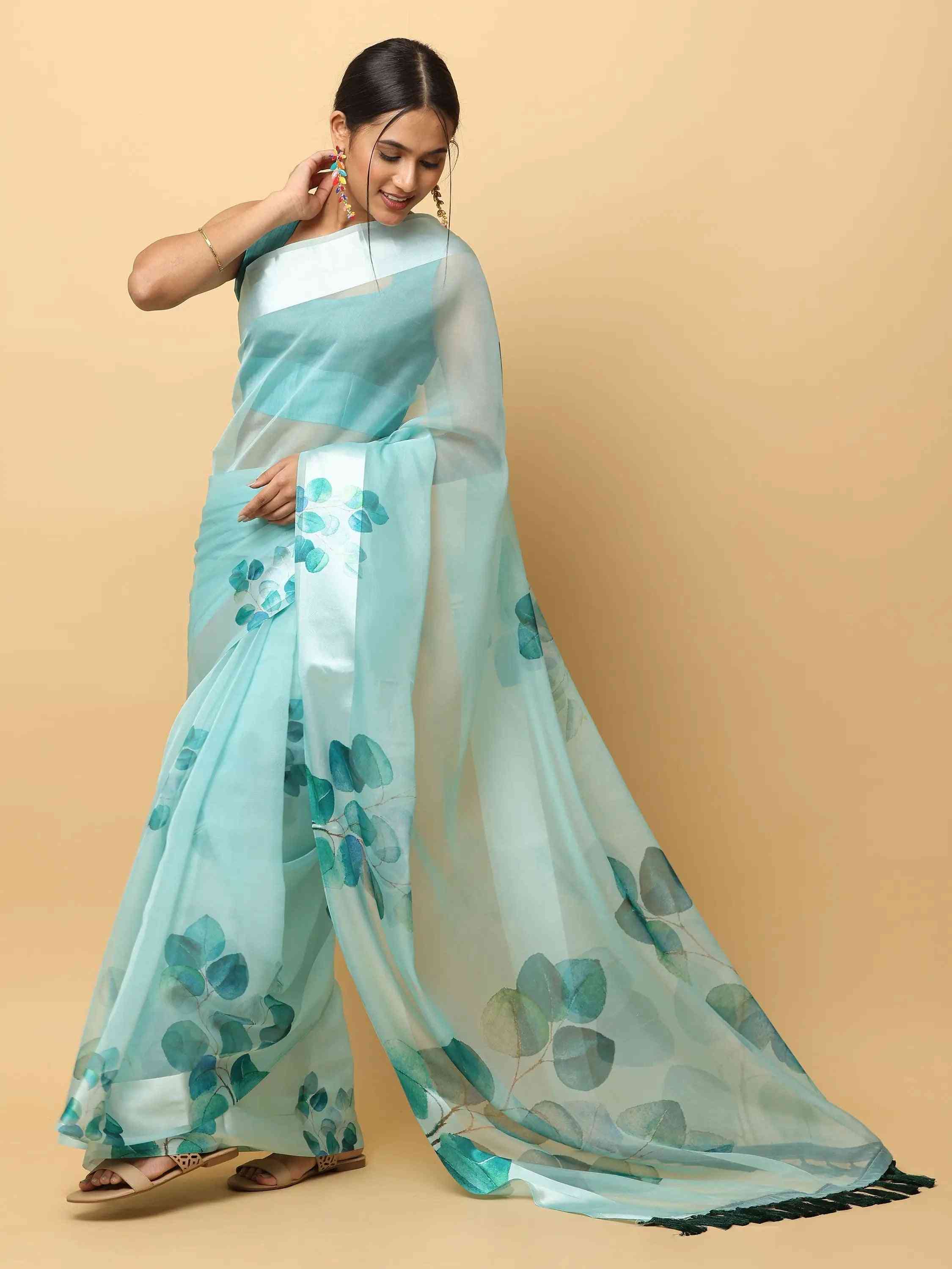 Soft Orgenza Digital Print Party Wear Saree