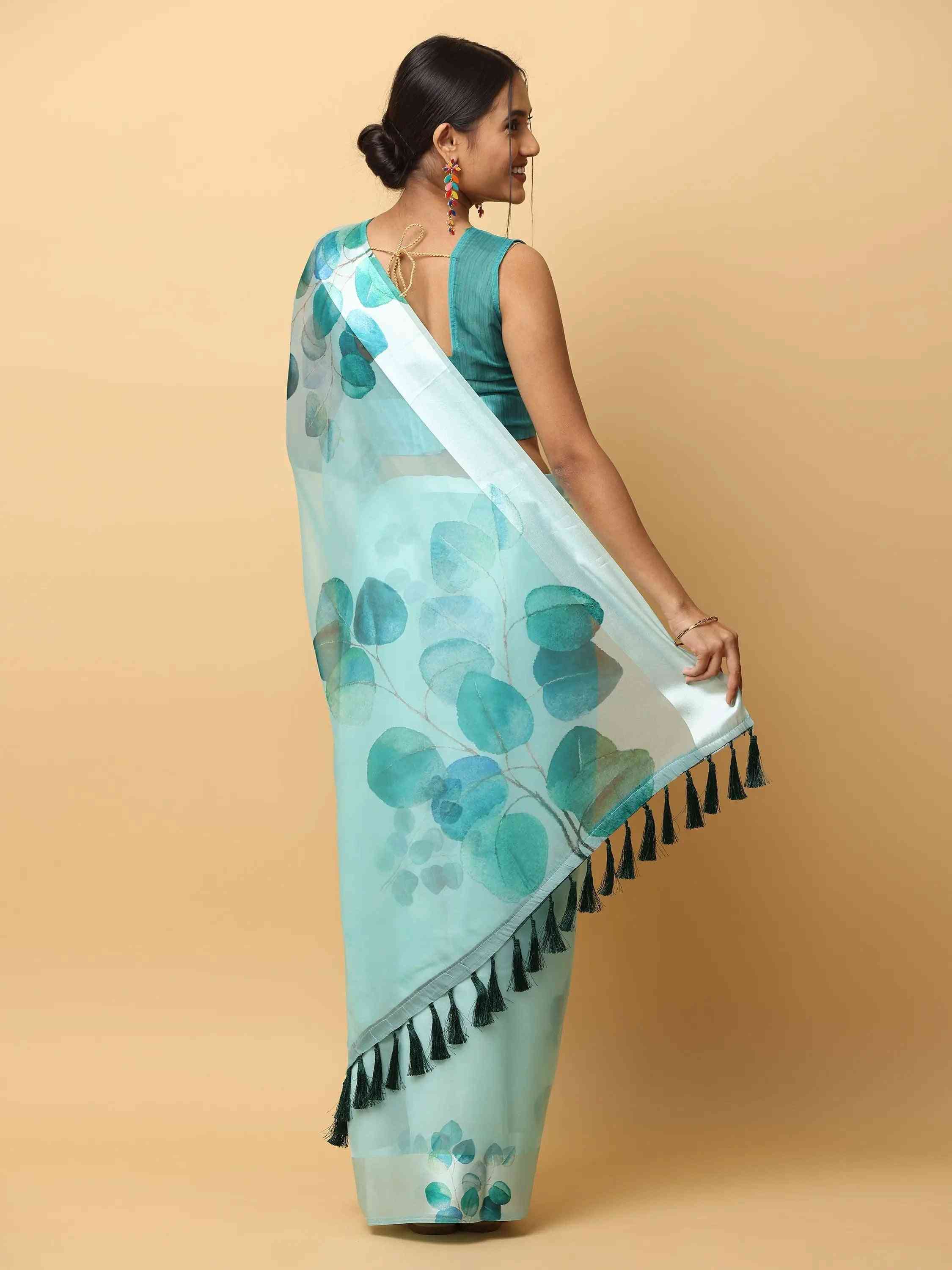 Soft Orgenza Digital Print Party Wear Saree