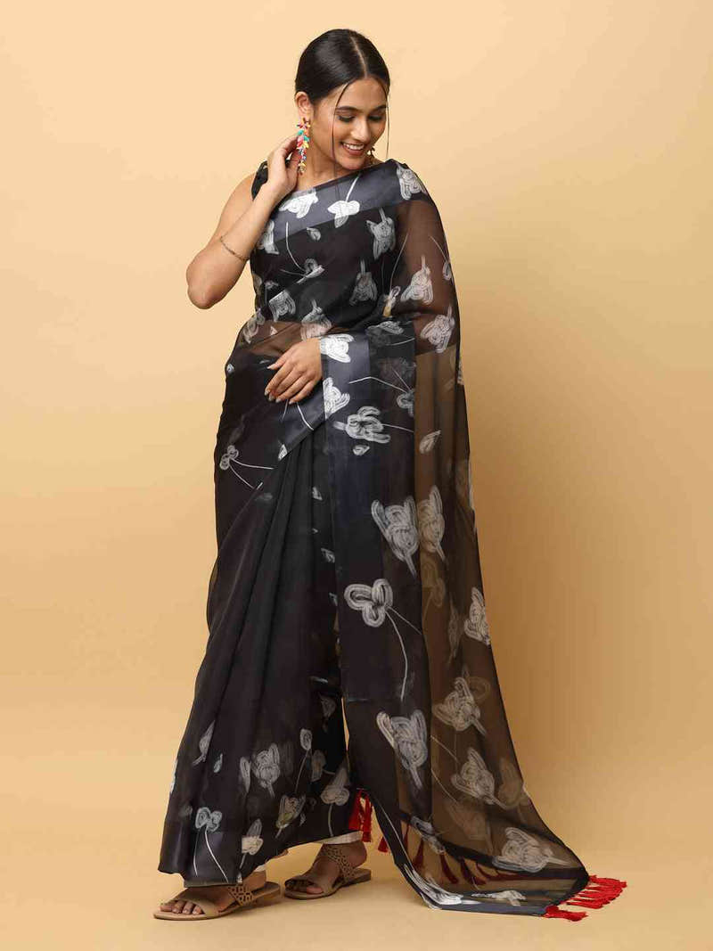 Soft Organza Digital Print Party Wear Saree