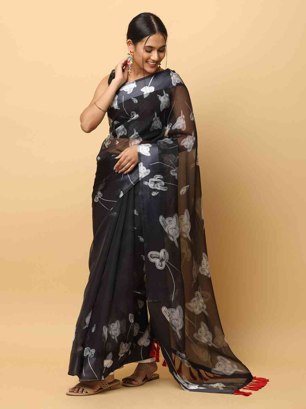 Soft Orgenza Digital Print Party Wear Saree