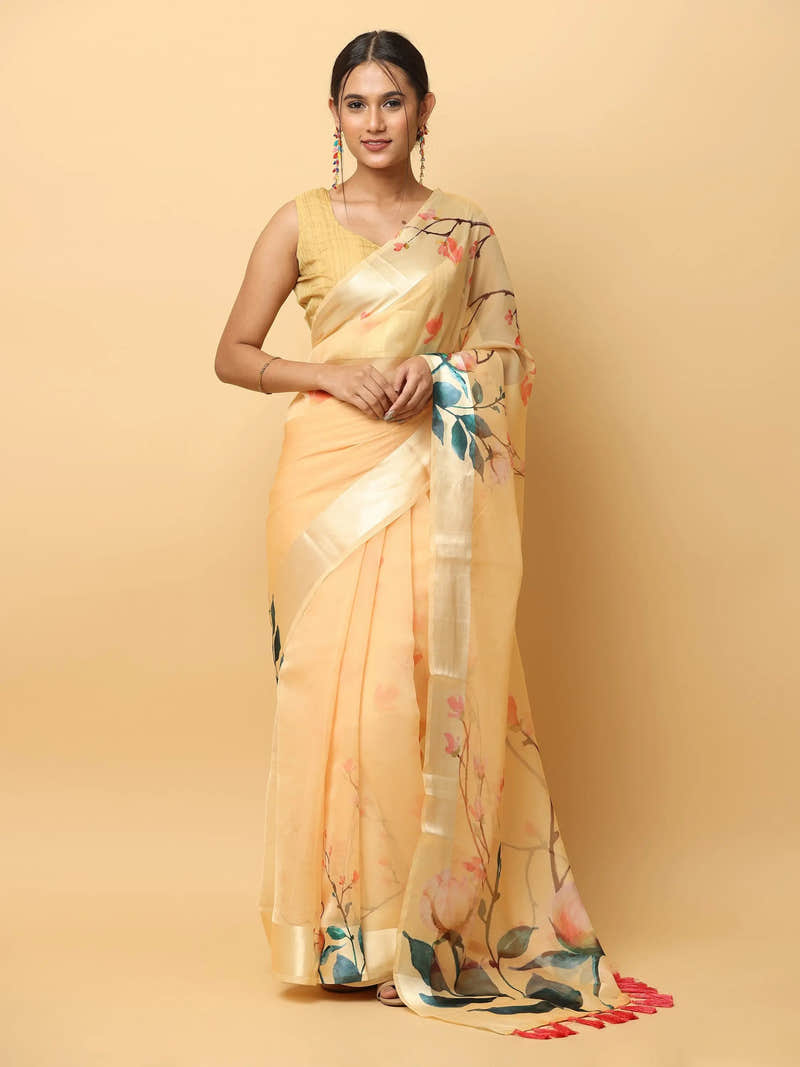 Soft Organza Digital Print Party Wear Saree