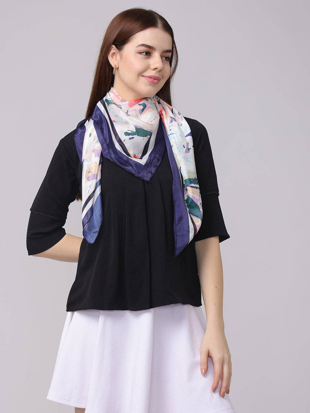 Vibrant Colors Floral Scarf