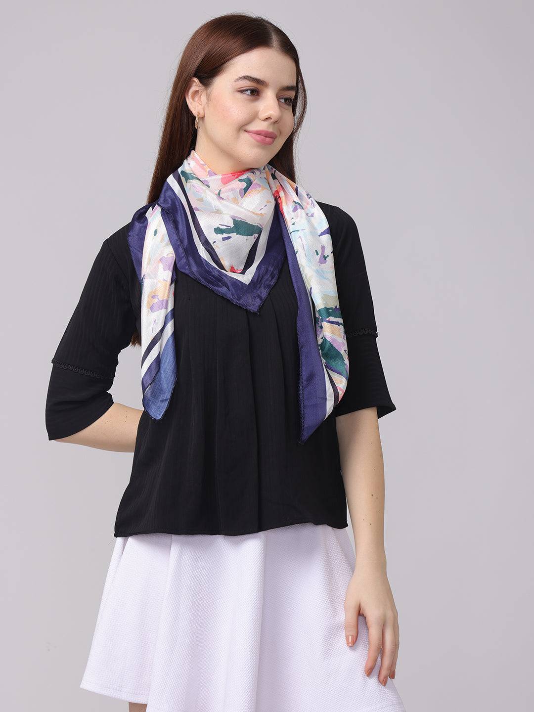 Vibrant Colors Floral Scarf