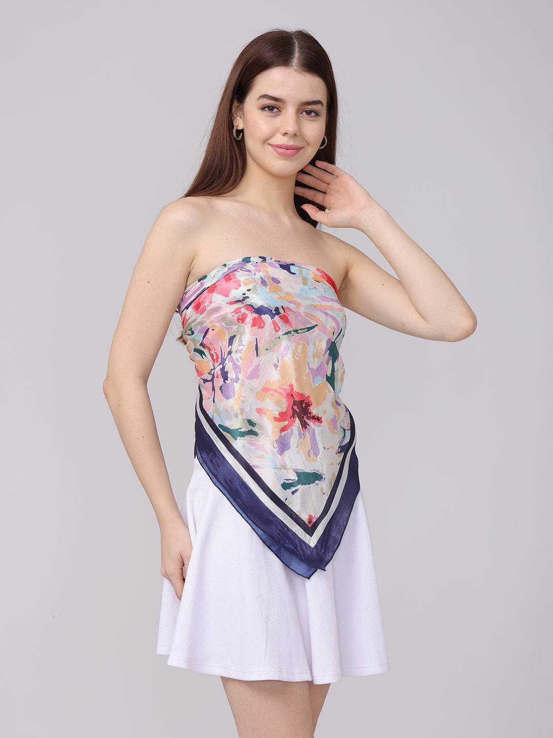Vibrant Colors Floral Scarf