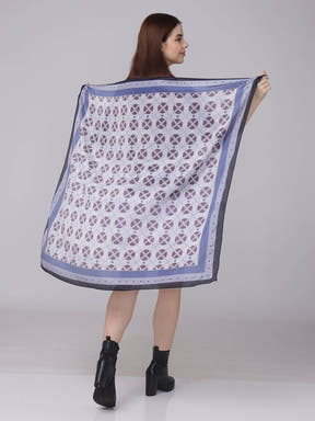 Poly Chiffon Geometric Scarf