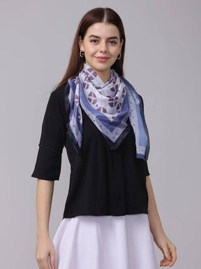 Poly Chiffon Geometric Scarf