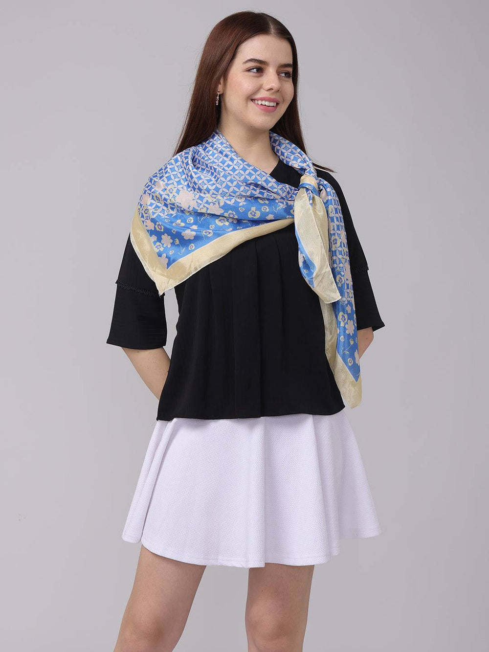 Arctic Blue Chiffon Scarf