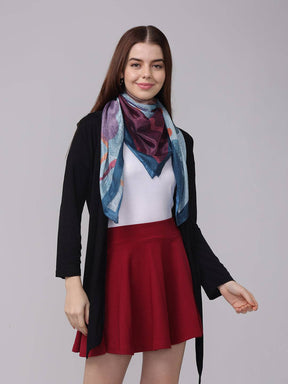 Vibrant Blue Geometric Abstract Scarf