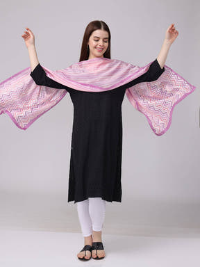 Vibrant Pink Chevron Stripes Scarf