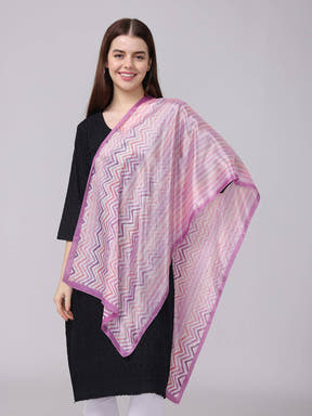 Vibrant Pink Chevron Stripes Scarf