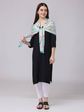 Elegant Floral Sheer Scarf