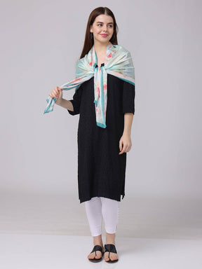 Elegant Floral Sheer Scarf