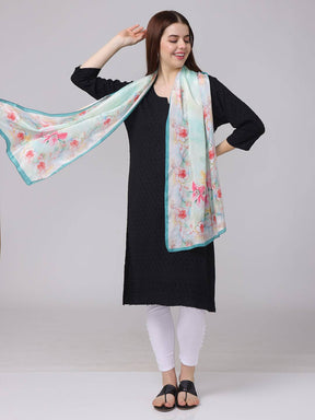 Elegant Floral Sheer Scarf
