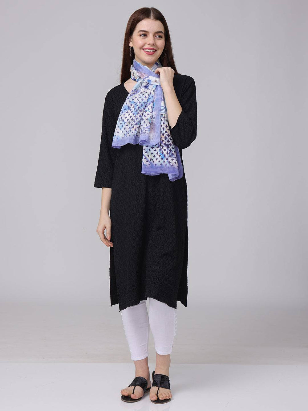 Cornflower Abstract Printed Scarf