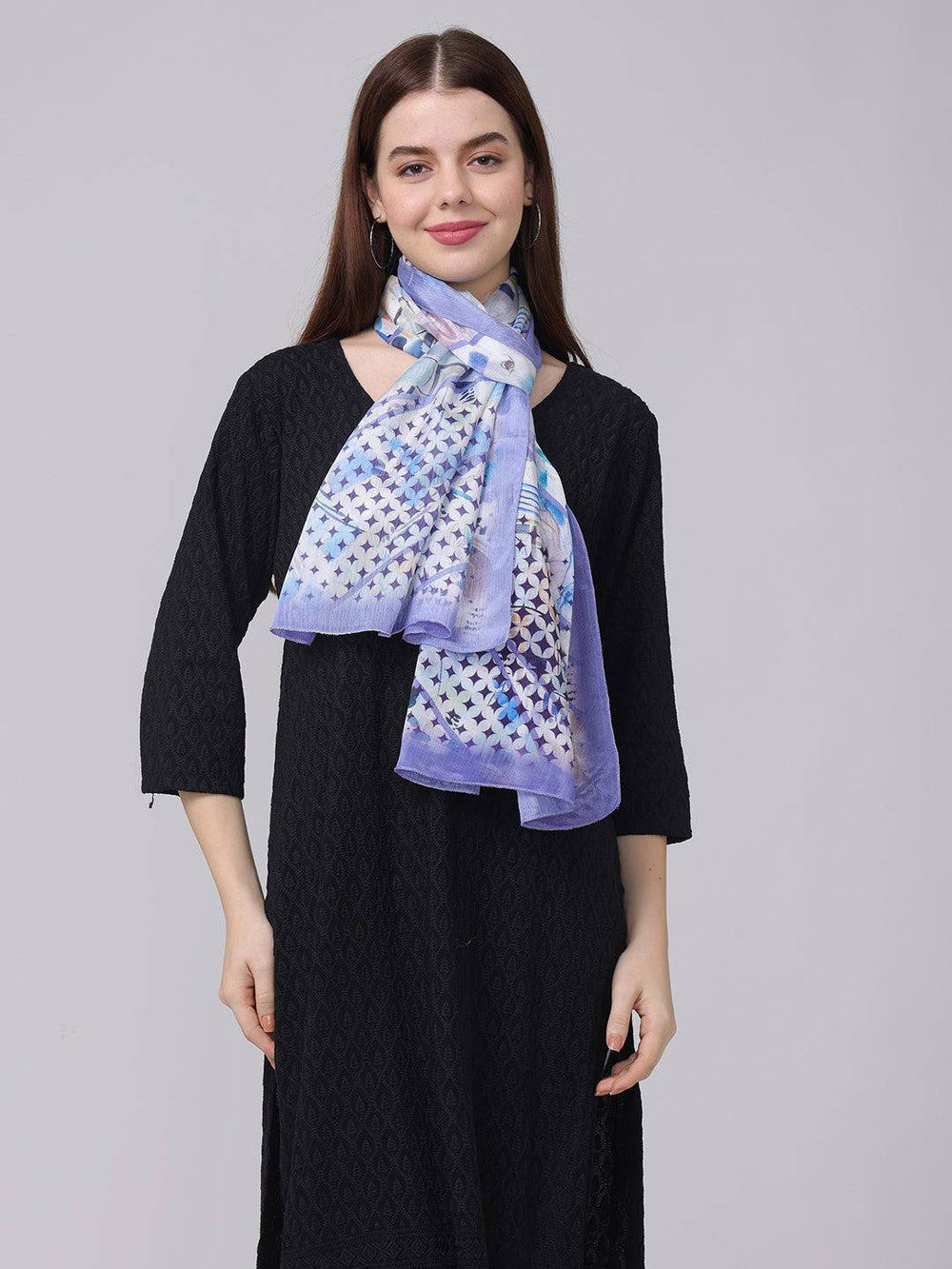 Cornflower Abstract Printed Scarf