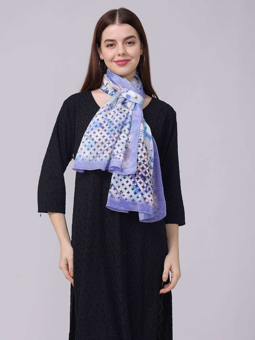 Cornflower Abstract Printed Scarf