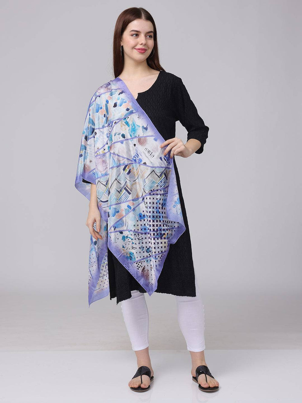 Cornflower Abstract Printed Scarf