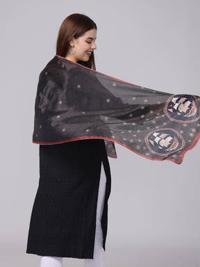 Black Circular Patterns Scarf