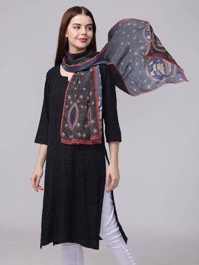 Black Circular Patterns Scarf