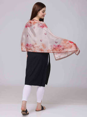 Blush Pink Watercolor Floral Scarf