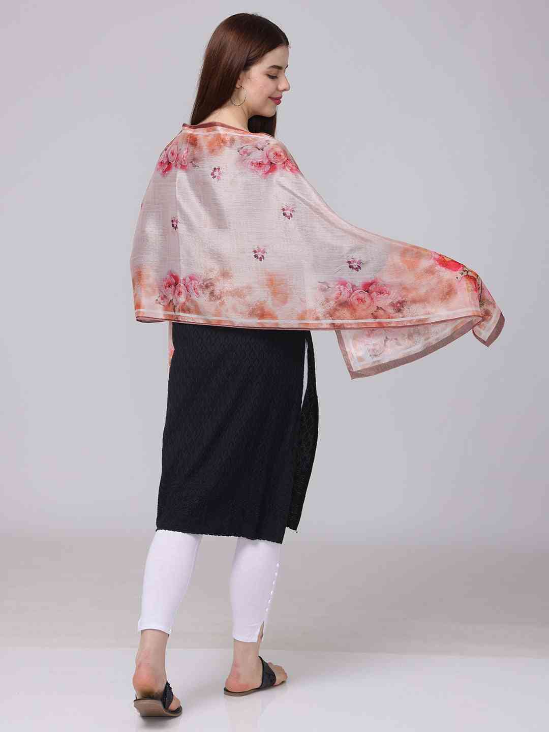 Blush Pink Watercolor Floral Scarf
