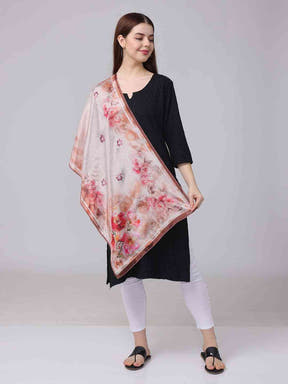 Blush Pink Watercolor Floral Scarf