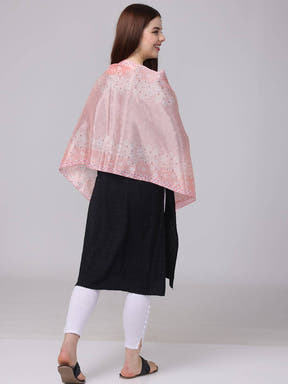 Soft Pink Floral Patterned Scarf