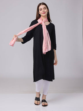Soft Pink Floral Patterned Scarf