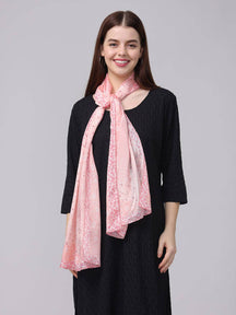 Soft Pink Floral Patterned Scarf