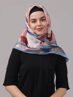 Rose Pink Floral Scarf