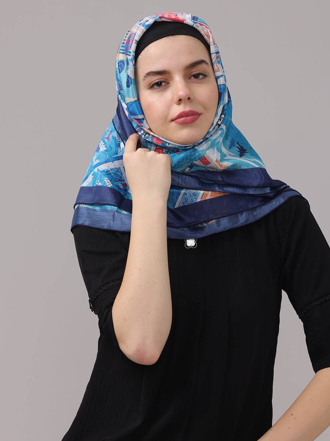Deep Blue PaiIsley Scarf