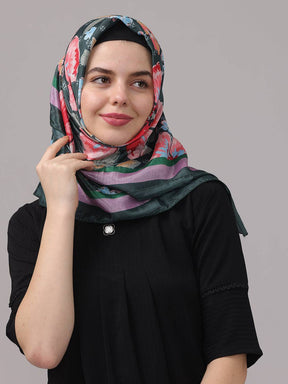 Vibrant Floral Silk Scarf