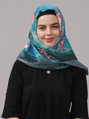 Turquoise Blossom Scarf